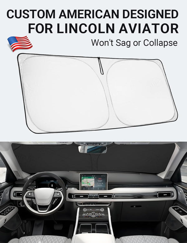 2020-2026 Lincoln Aviator custom-fit sunshade - folded compact