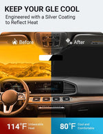 Proadsy 2025 Upgrade Windshield Sun Shade Custom Fit Mercedes Benz GLE 2020-2024 2025 4-Layer Foldable Front Sunshade Protector Sun Visor Blocks UV Rays Keep Car Cooler