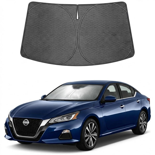 Proadsy Windshield Sun Shade Custom Fit Nissan Altima 2019-2026 Ice Crystal Black Front Window Sunshade UV and Heat Blocker Foldable Visor Keeps Car Cooler for Summer Parking and Daily Use