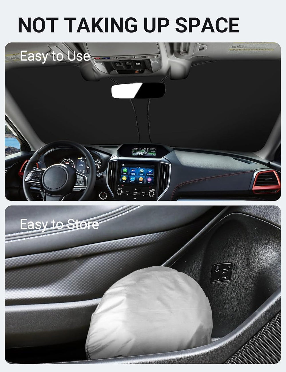 Proadsy Windshield Sun Shade for Subaru Forester 2019-2025 2026 4-Layer Front SUV, Crossover, Base, Premium, Sport, Limited Accessories Foldable Front Sunshade Protector Blocks UV Rays Keep Car Cooler