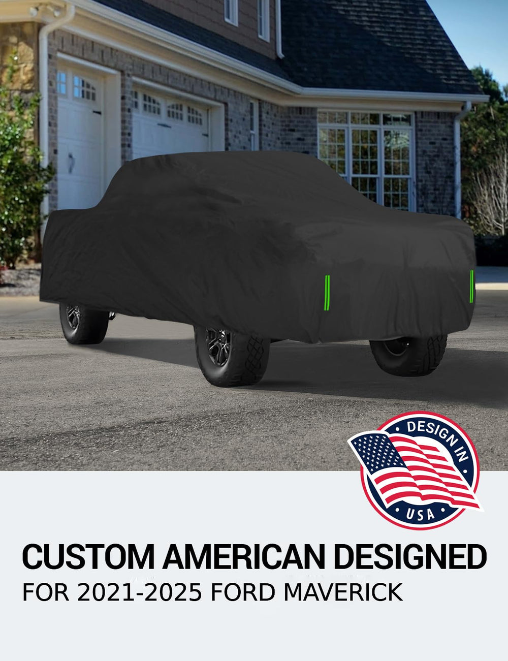 Proadsy Upgrade Car Cover for 2021-2024 2025 Ford Maverick, Waterproof All Weather for Automobiles, Windproof Snowproof Rain Hail Sun UV Protection Full Outdoor Indoor Exterior Car Covers, Black