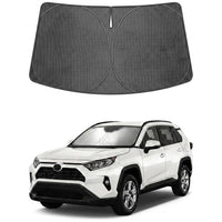 Proadsy Windshield Sun Shade Custom Fit RAV4 2019-2025 2026 Ice Crystal Black Front Window Sunshade UV and Heat Blocker Foldable Visor Keeps Car Cooler for Summer Parking and Daily Use