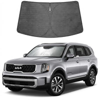 Proadsy Windshield Sun Shade Custom Fit Kia Telluride 2020-2025 Ice Crystal Black Front Window Sunshade UV and Heat Blocker Foldable Visor Keeps Car Cooler for Summer Parking and Daily Use