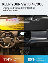 Custom American designed 2021-2026 Volkswagen ID.4 windshield sunshade, will not sag or collapse