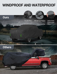 Proadsy Car Cover for Toyota Tacoma 2005-2023 2024 2025 2026,Waterproof All Weather, Windproof Snowproof Rain Hail Sun UV Protection Full Outdoor Indoor Exterior Car Covers, Black