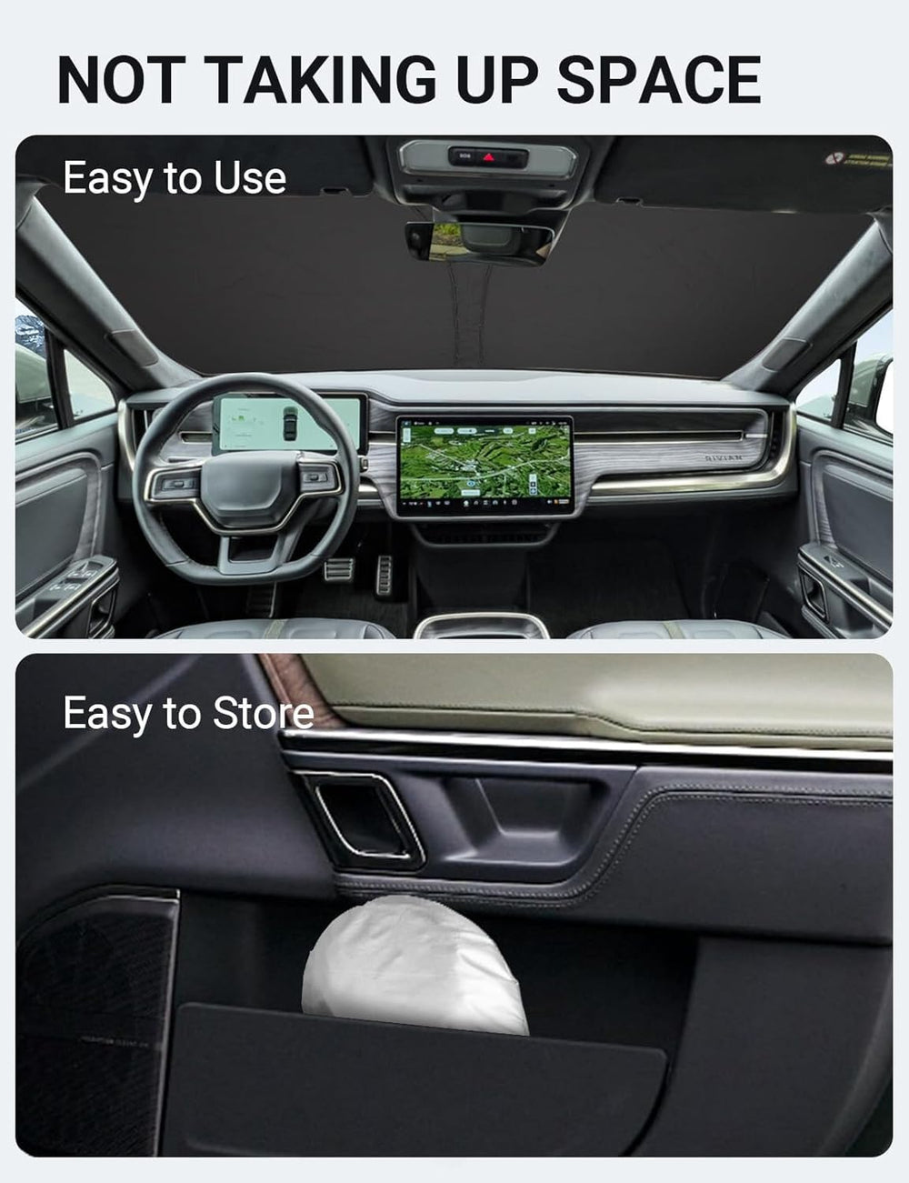 Proadsy 2025 Upgrade Windshield Sun Shade Custom Fit 2015-2023 2024 2025 Mercedes-Benz S-Class Foldable Front Sunshade Protector Sun Visor Blocks UV Rays Keep Car Cooler