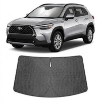 Proadsy Windshield Sun Shade Custom Fit Toyota Corolla Cross 2022-2026 Ice Crystal Black Front Window Sunshade UV and Heat Blocker Foldable Visor Keeps Car Cooler for Summer Parking and Daily Use