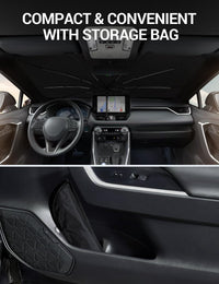 Proadsy Windshield Sun Shade Umbrella for Ford Bronco 2/4 Door 2021-2025 2026 Foldable Car Umbrella Sunshade with Soft TPU Handle Spring Structure Crystal Cooling Material Protect Car from Rays & Heat