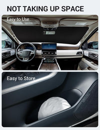 2018-2024 Lincoln Navigator windshield sunshade detail view 9, custom fit front window sun shade