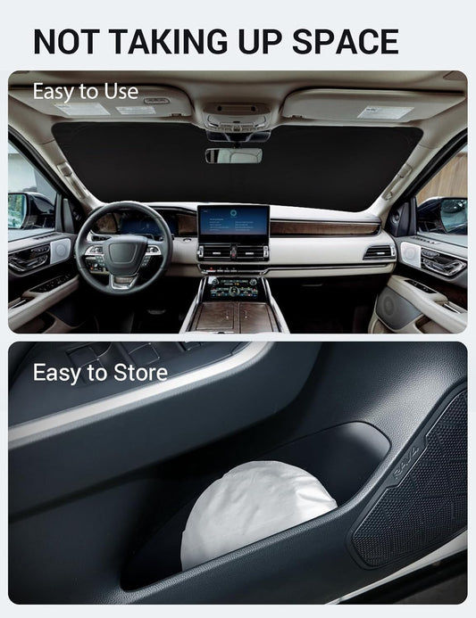 Proadsy 2026 Upgrade Front Windshield Sun Shade Foldable Sunshade Protector Custom Fit 2018–2024 Lincoln Navigator Accessories