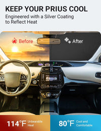 2016-2022 Toyota Prius custom-fit sunshade - clearing mirror sensor