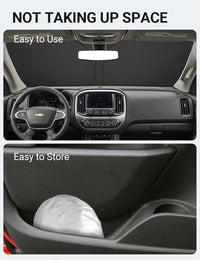 2015-2022 Chevrolet Colorado windshield sunshade detail view 6, custom fit front window sun shade