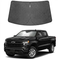Proadsy Windshield Sun Shade Custom Fit Silverado 1500 2019-2026 Ice Crystal Black Front Window Sunshade UV and Heat Blocker Foldable Visor Keeps Car Cooler for Summer Parking and Daily Use