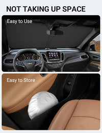 2018-2025 Chevrolet Equinox windshield sunshade detail view 6, custom fit front window sun shade