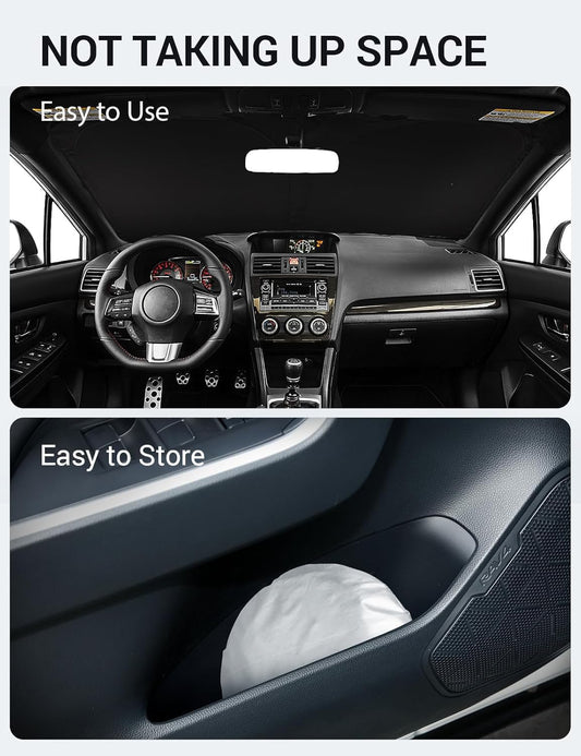 Proadsy 2026 Upgrade Windshield Sun Shade Custom Fit 2008-2014 WRX Foldable Front Sunshade Protector Sun Visor Blocks UV Rays Keep Car Cooler