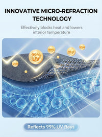 Ice crystal fabric of 2021-2026 Kia Seltos windshield sunshade reflects 99% UV rays and heat