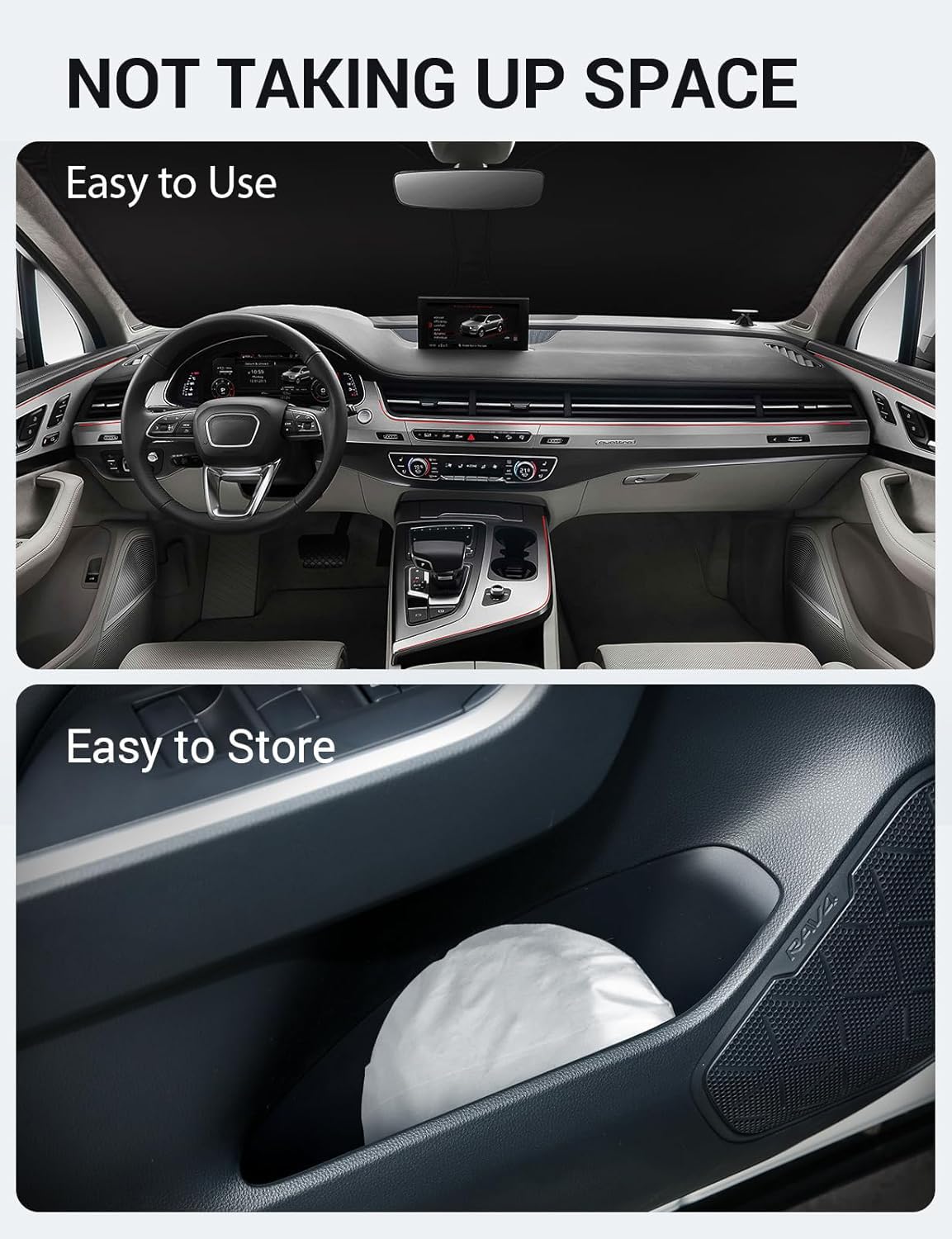 2016-2025 Audi Q7 custom-fit sunshade - folded compact