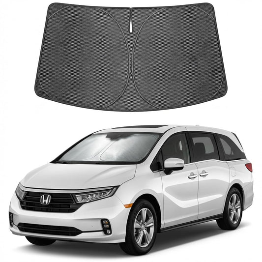 Proadsy Windshield Sun Shade Custom Fit Honda Odyssey 2018-2026 Ice Crystal Black Front Window Sunshade UV and Heat Blocker Foldable Visor Keeps Car Cooler for Summer Parking and Daily Use