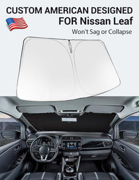Custom American designed 2018-2026 Nissan Leaf windshield sunshade, will not sag or collapse