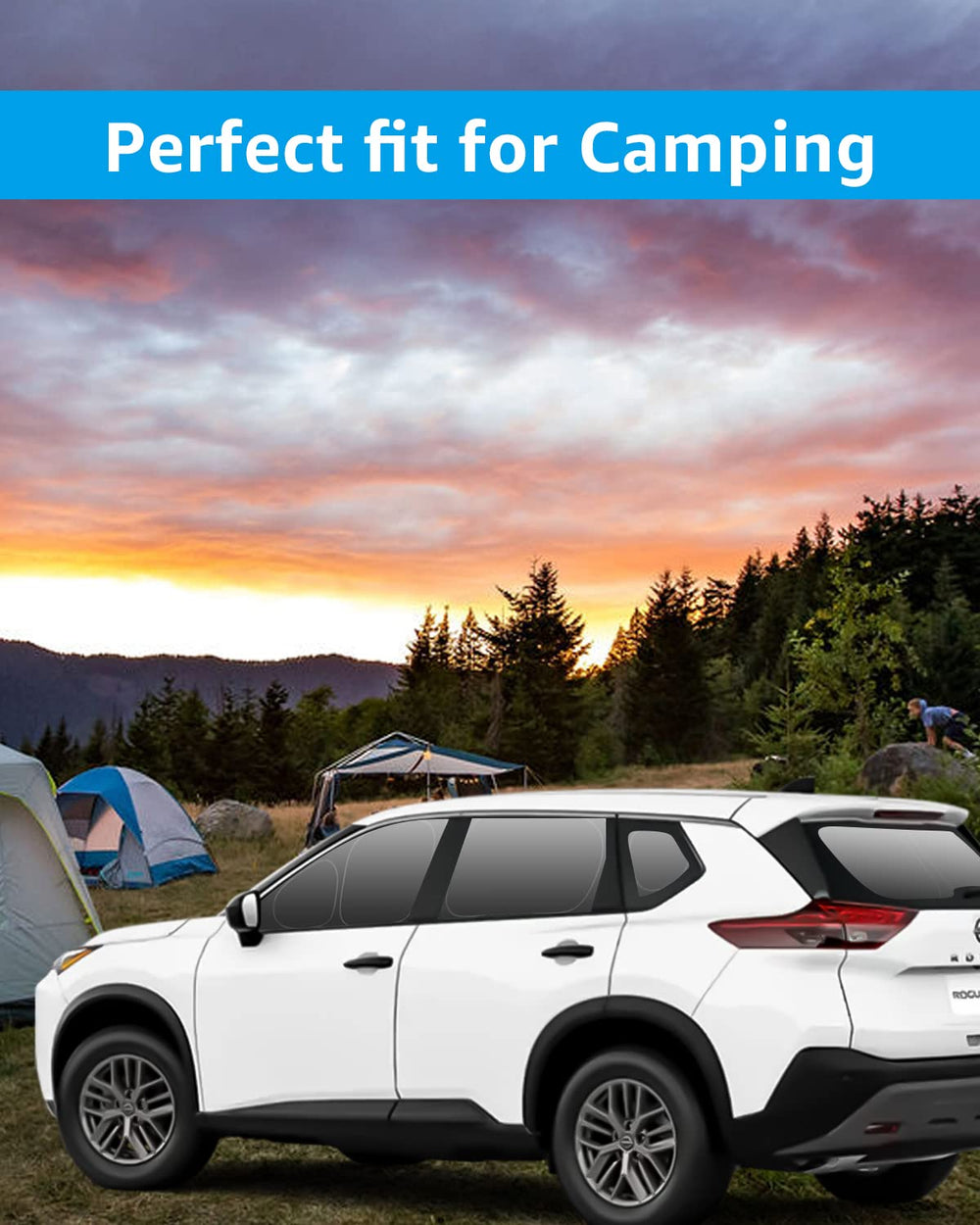 Proadsy Window Sun Shade for Nissan Rogue 2024 2023 2022 2021 Side Window for Baby/Camping UV Rays and Privacy Protect Upgrade Accessories Set of 7