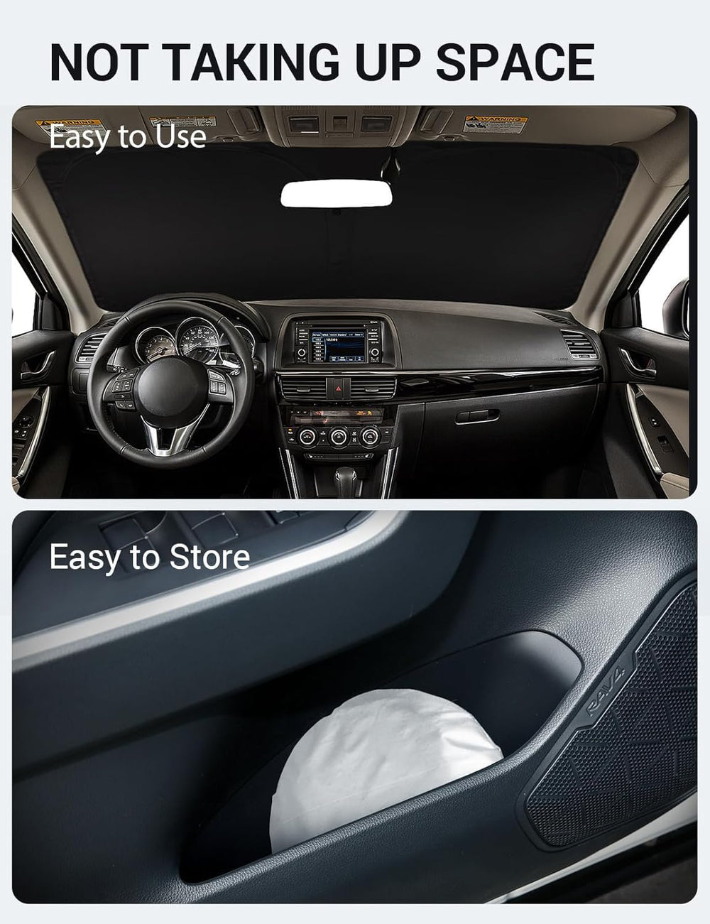 Proadsy 2025 Upgrade Windshield Sun Shade Custom Fit Mazda CX-5 2013 2014 2015 2016 CX5 Front Sunshade Protector Foldable Sun Visor Blocks UV Rays Keep Car Cooler