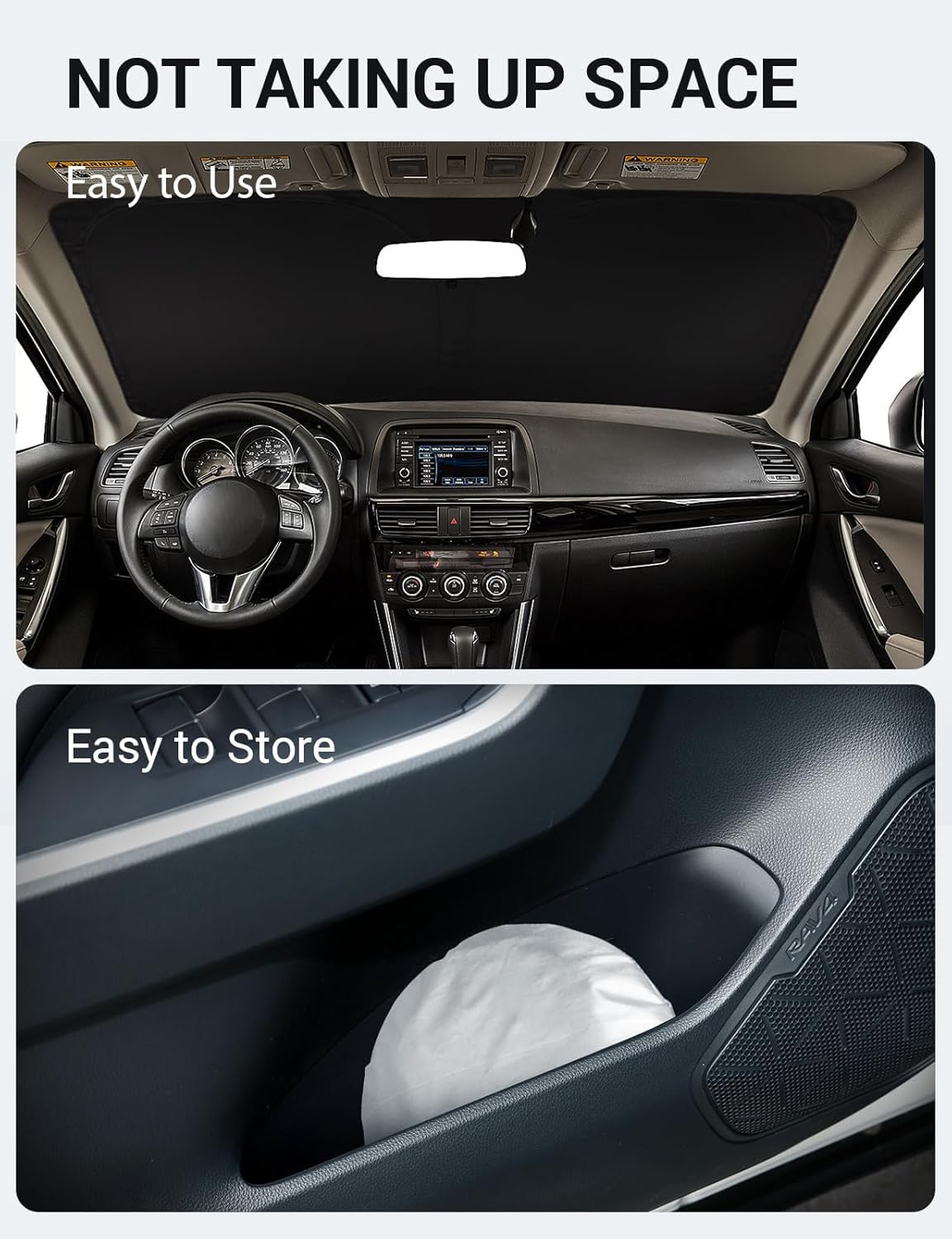 2013-2016 Mazda CX-5 custom-fit sunshade - folded compact