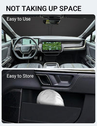 2022-2026 Rivian R1T Block windshield sunshade detail view 9, custom fit front window sun shade