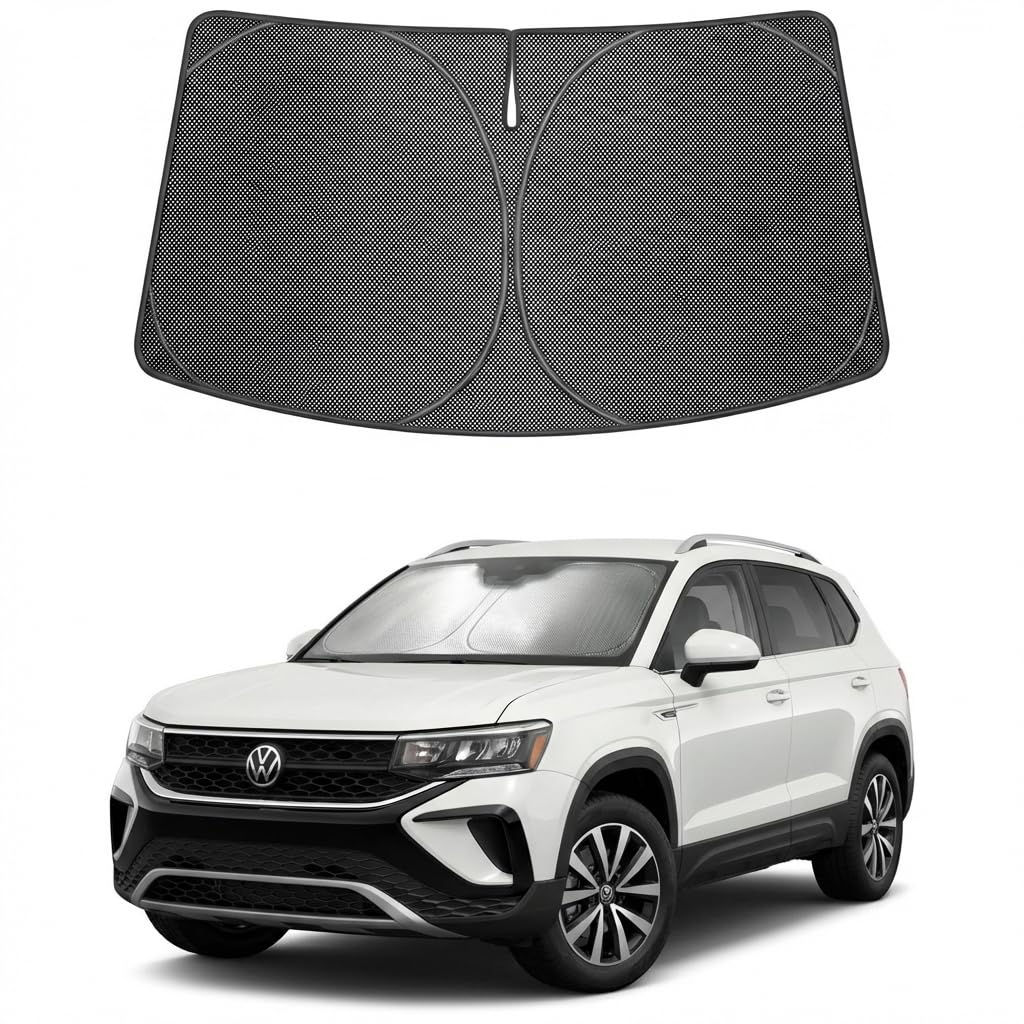 Proadsy Windshield Sun Shade Custom Fit Frontier 2022-2026 Ice Crystal Black Front Window Sunshade UV and Heat Blocker Foldable Visor Keeps Car Cooler for Summer Parking and Daily Use