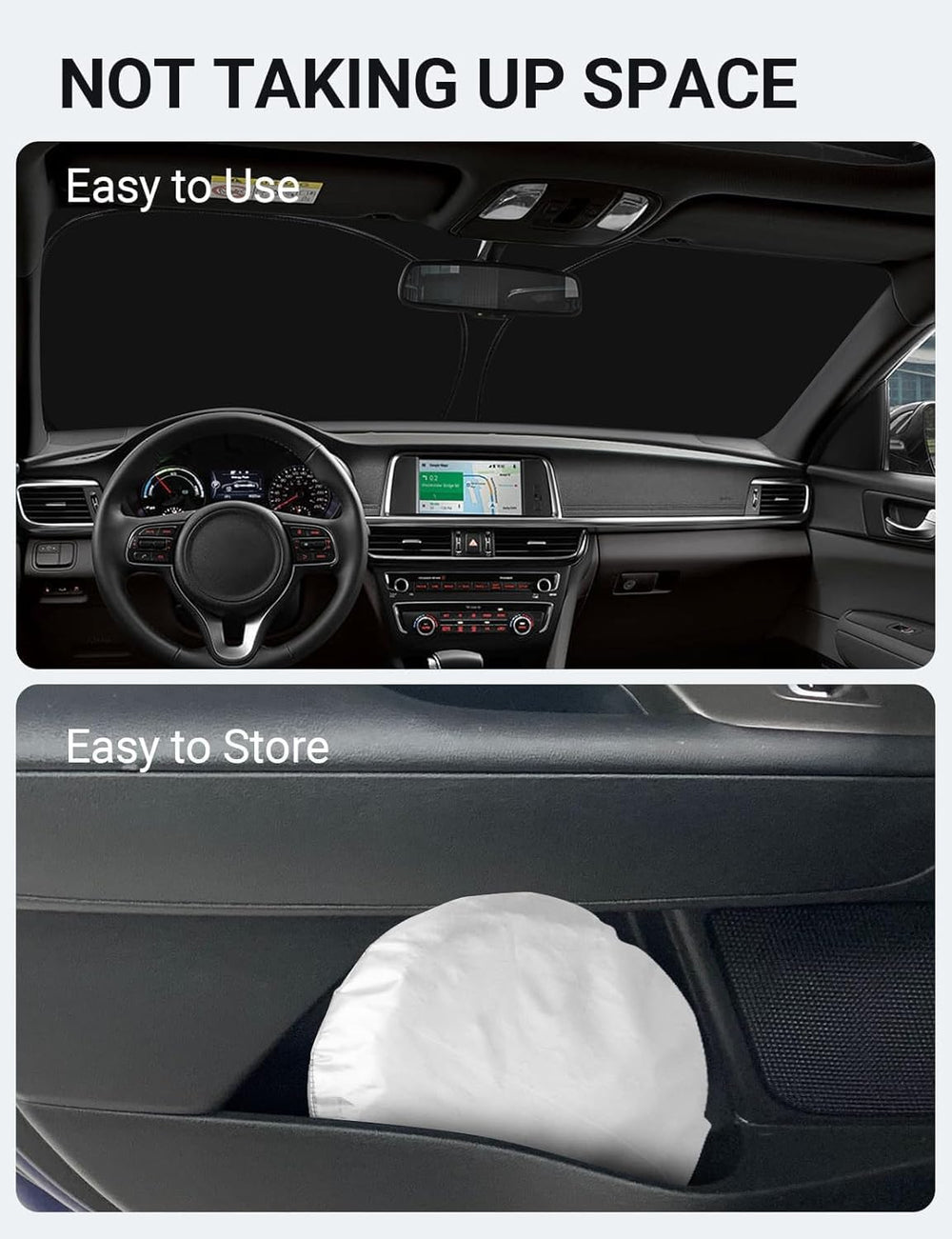 Proadsy 2025 Upgrade Windshield Sun Shade Custom Fit Kia Optima 2016-2024 2025 4-Layer Foldable Front Sunshade Protector Sun Visor Blocks UV Rays Keep Car Cooler