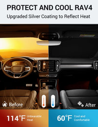 Proadsy 2026 Upgrade Windshield Sun Shade Custom Fit Volvo XC40 2019-2026 Foldable Front Sunshade Protector Sun Visor Blocks UV Rays Keep Car Cooler Accessories