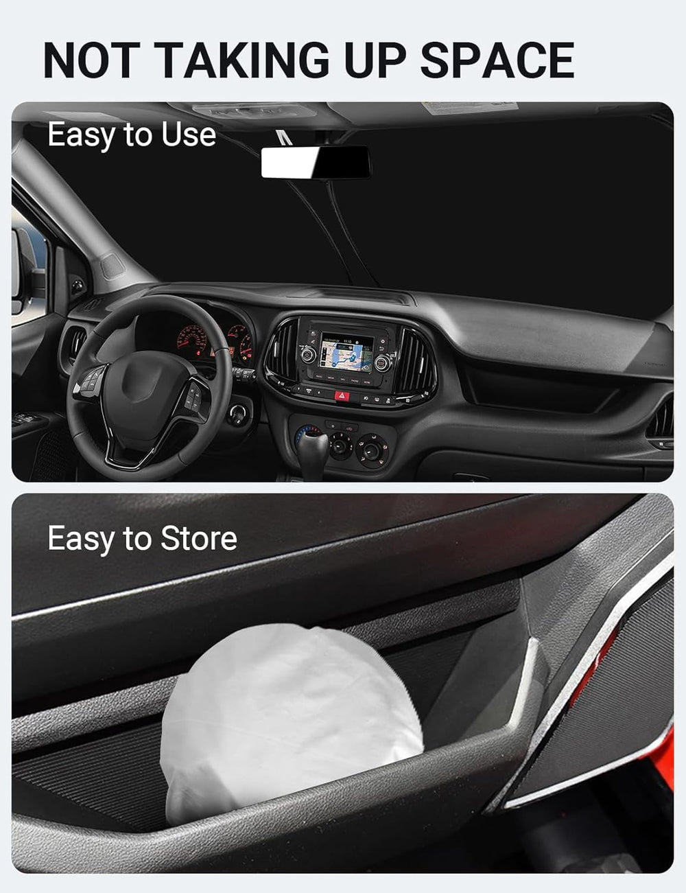 Proadsy Windshield Sun Shade Custom Fit Dodge Ram Promaster 2014-2024 2025 2026 4-Layer Foldable Front Sunshade Protector Sun Visor Blocks UV Rays Keep Car Cooler