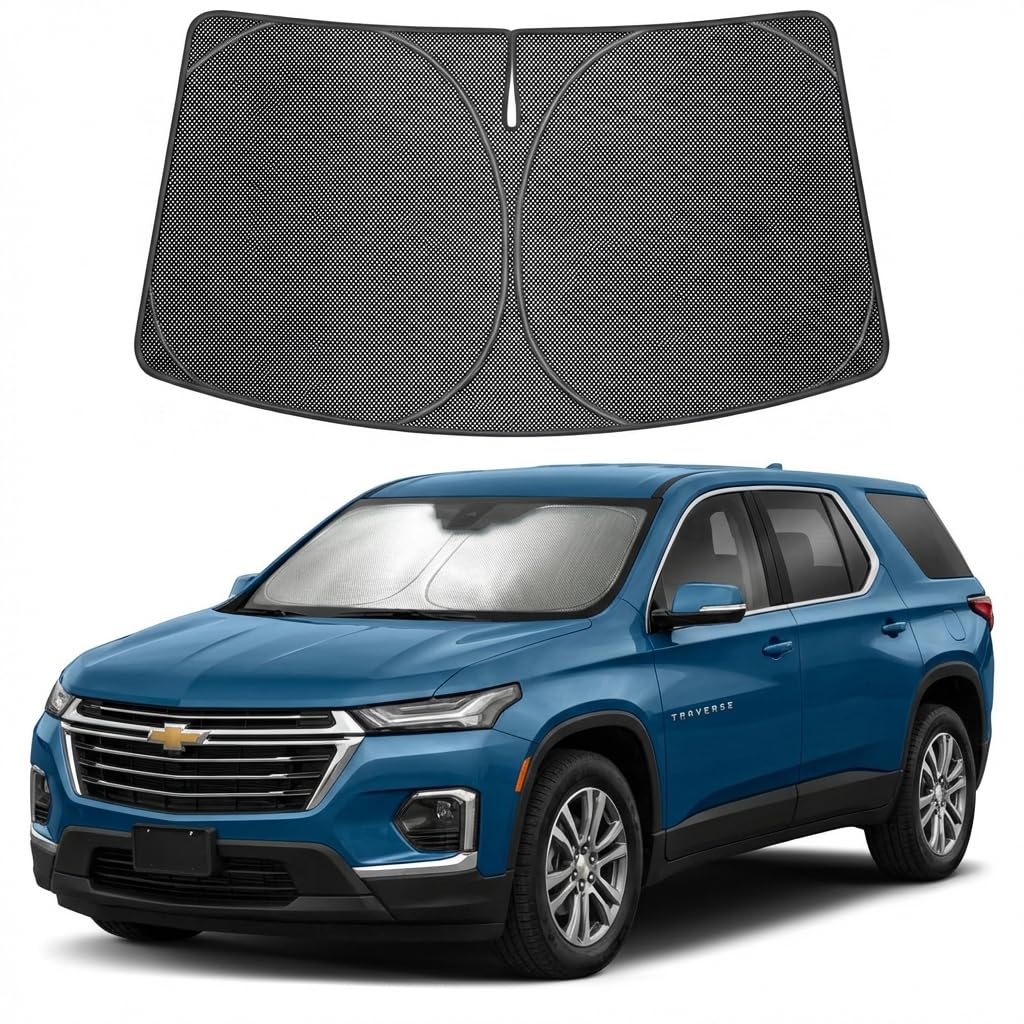 Proadsy Windshield Sun Shade Custom Fit Chevrolet Equinox 2025-2026 Ice Crystal Black Front Window Sunshade UV and Heat Blocker Foldable Visor Keeps Car Cooler for Summer Parking and Daily Use