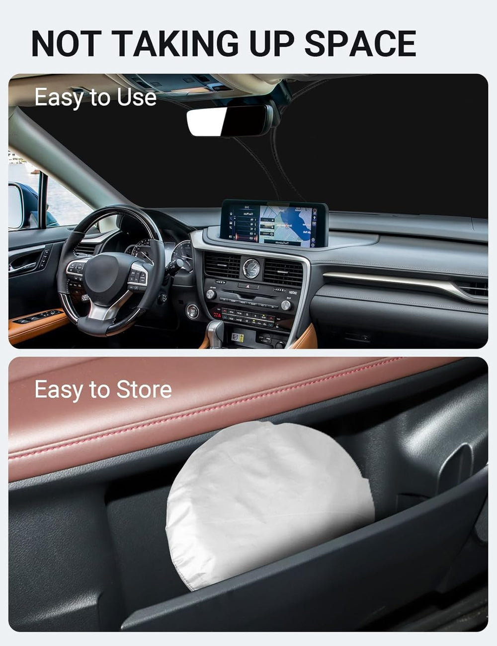Proadsy Custom Fit Lexus RX 2016-2025 Windshield Sun Shade 4-Layer Foldable Front Sunshade Protector Sun Visor Blocks UV Rays Keep Car Cooler