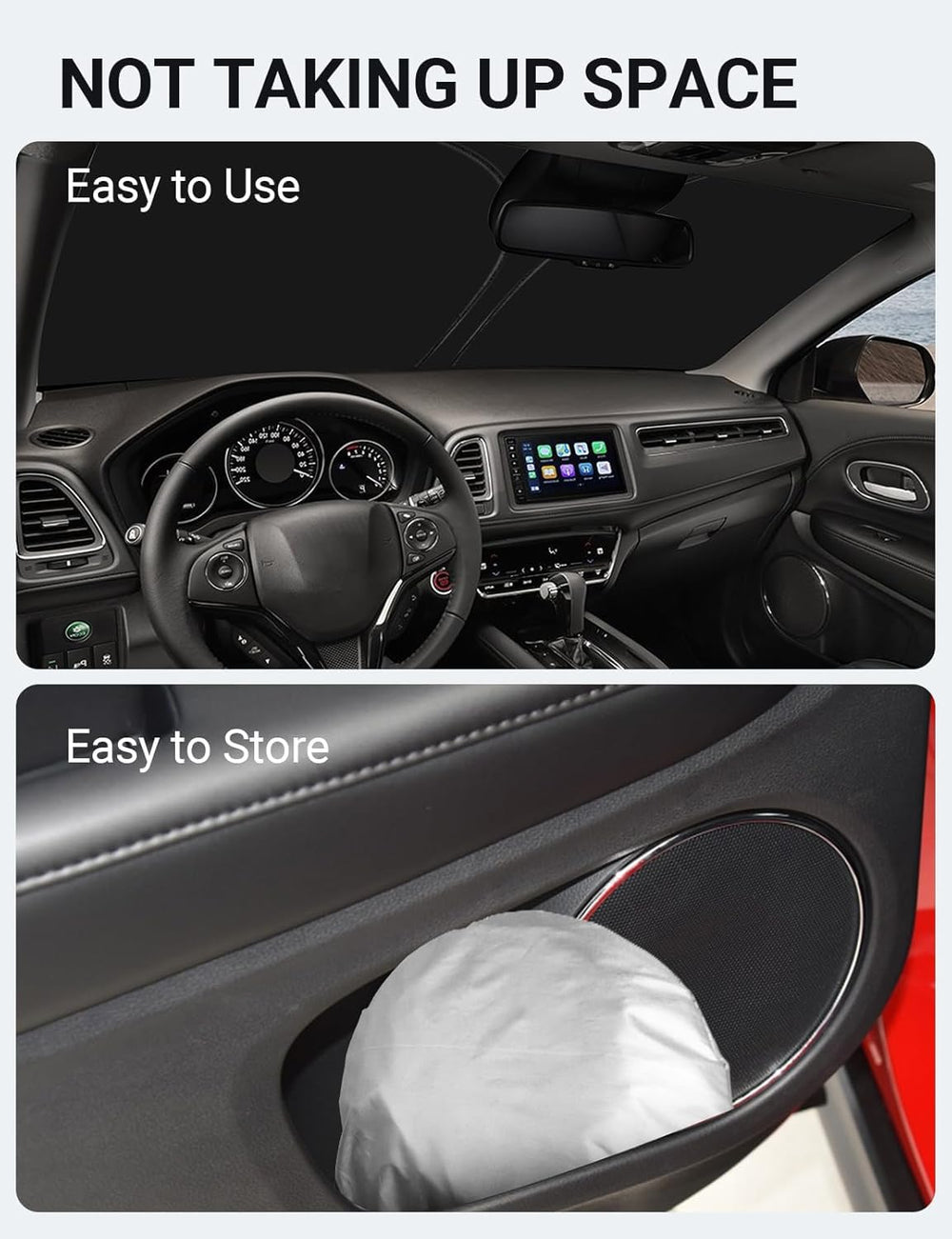 Proadsy 2025 Upgrade Windshield Sun Shade Custom Fit Honda HR-V 2015-2022 4-Layer Foldable Front Sunshade Protector Sun Visor Blocks UV Rays Keep Car Cooler