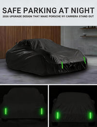 1998-2026 Porsche 911 Carrera car cover windproof and waterproof with fix buckles, straps and adjustable elastic hem