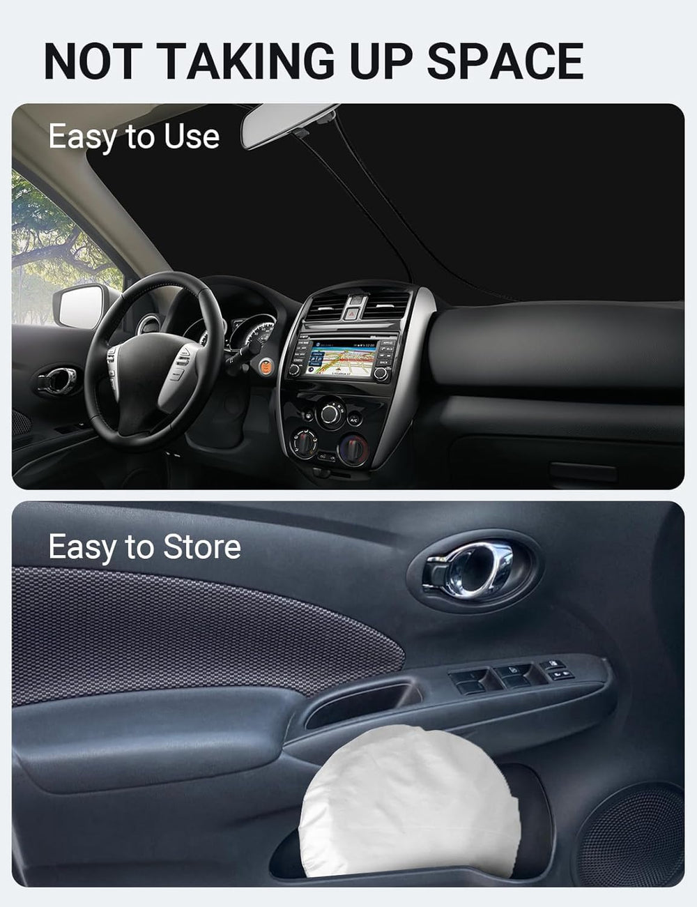 Proadsy Custom Fit Nissan Versa 2015-2019 Windshield Sun Shade 4-Layer Foldable Front Sunshade Protector Sun Visor Blocks UV Rays Keep Car Cooler
