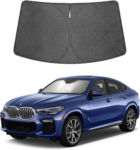 2020-2026 BMW X6 Ice Crystal Windshield Sunshade - Custom Fit Front Windshield Sun Shade