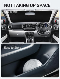2020-2026 Hyundai Venue windshield sunshade detail view 9, custom fit front window sun shade