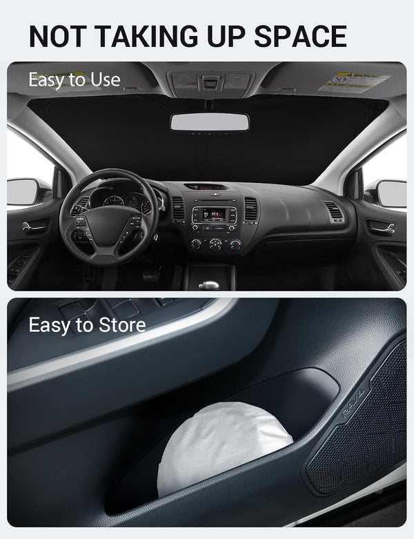 2014-2018 Kia Forte custom-fit sunshade - folded compact
