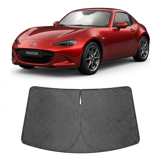 Proadsy Windshield Sun Shade Custom Fit Mazda MX-5 2016-2026 Ice Crystal Black Front Window Sunshade UV and Heat Blocker Foldable Visor Keeps Car Cooler for Summer Parking and Daily Use