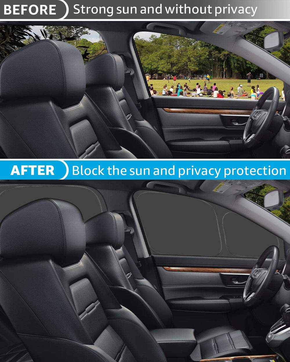 Proadsy Window Sun Shade for Honda CRV 2024 2023 2022 2021 2020 2019 2018 2017 Side Window for Baby/Camping UV Rays and Privacy Protect Upgrade Accessories Set of 7