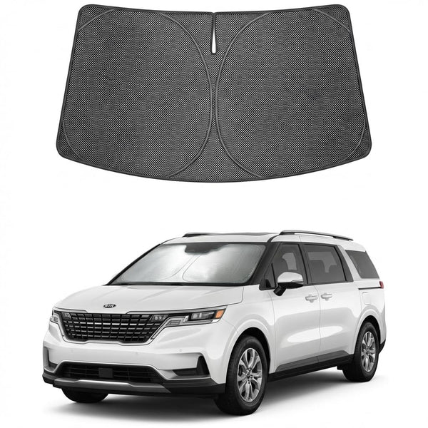 Proadsy Windshield Sun Shade Custom Fit Kia Carnival 2022-2026 Ice Crystal Black Front Window Sunshade UV and Heat Blocker Foldable Visor Keeps Car Cooler for Summer Parking and Daily Use