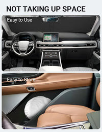 2020-2026 Lincoln Aviator windshield sunshade detail view 9, custom fit front window sun shade