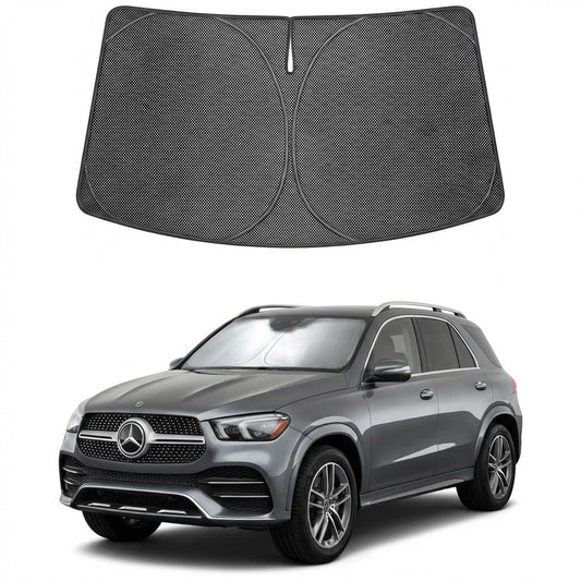 Proadsy Windshield Sun Shade Custom Fit Mercedes-Benz GLE 2020-2026 Ice Crystal Black Front Window Sunshade UV and Heat Blocker Foldable Visor Keeps Car Cooler for Summer Parking and Daily Use