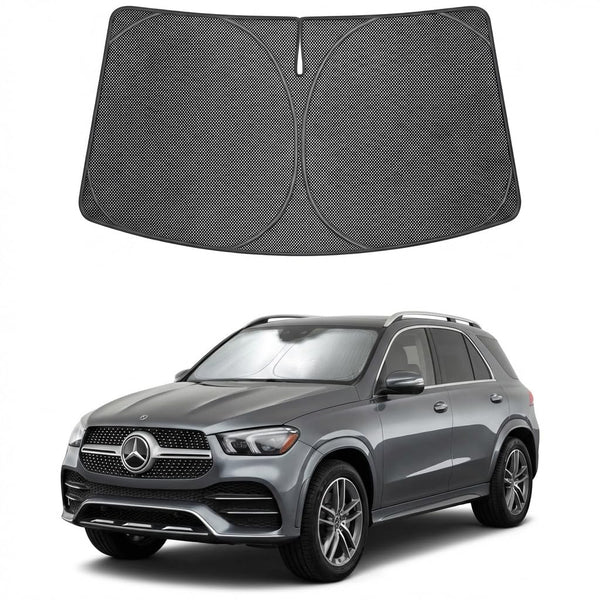 Proadsy Windshield Sun Shade Custom Fit Mercedes-Benz GLE 2020-2026 Ice Crystal Black Front Window Sunshade UV and Heat Blocker Foldable Visor Keeps Car Cooler for Summer Parking and Daily Use