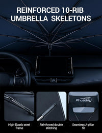 2023-2026 Honda Accord umbrella windshield sun shade reinforced 10-rib skeleton, high-elastic steel frame