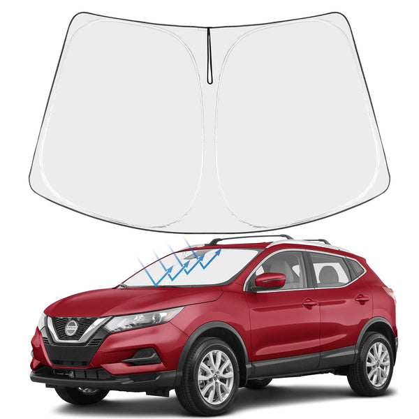 Proadsy 2025 Upgrade Windshield Sun Shade Custom Fit Nissan Rogue 3rd Gen.(Not for Rogue Sport) 2021-2025 4-Layer Foldable Front Sunshade Protector Sun Visor Blocks UV Rays Keep Car Cooler Accessories
