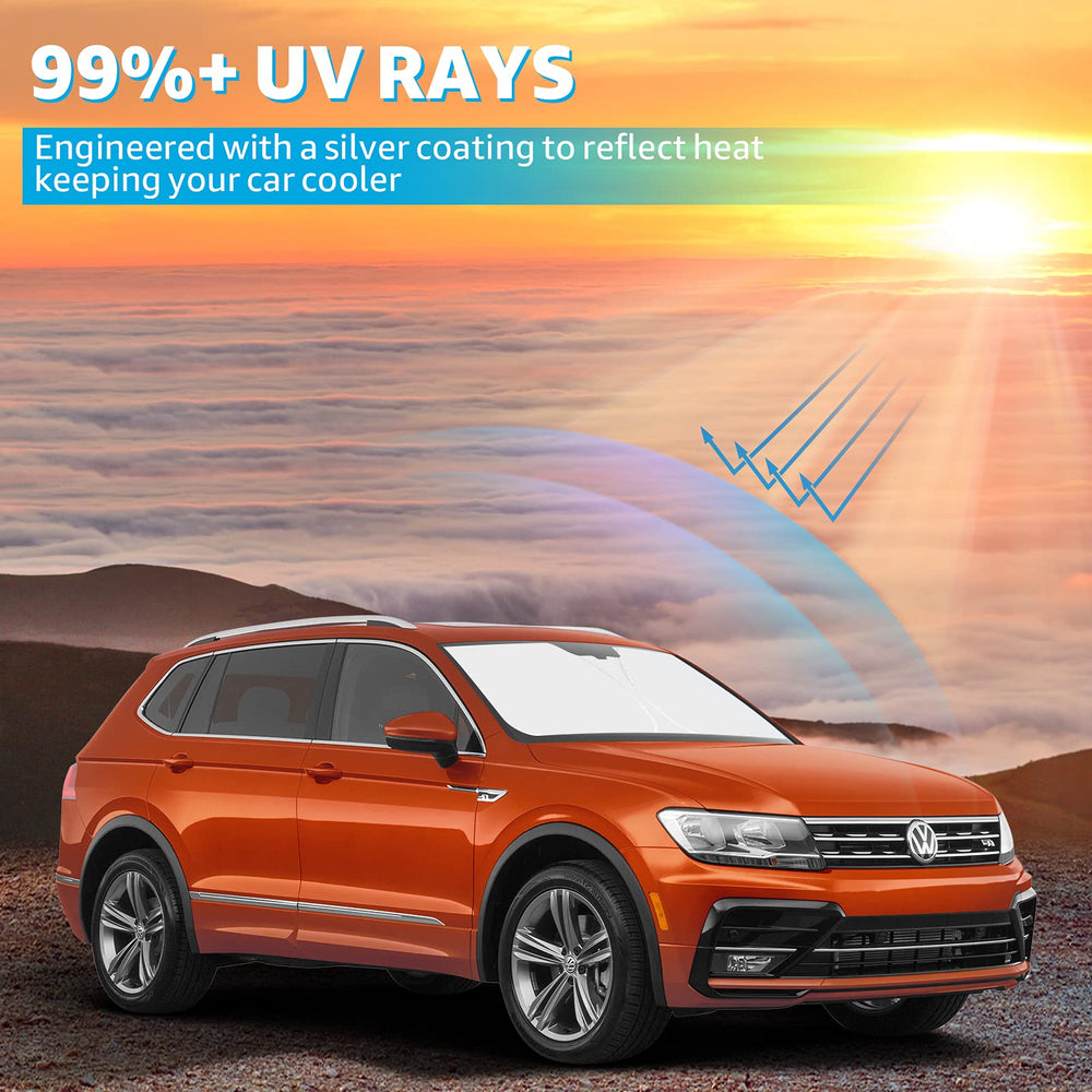 Proadsy Front Windshield Sun Shade Foldable Sunshade Protector Custom Fit 2023 2022 2021 2020 2019 2018 Tiguan Crossover, SUV, Base, Premium, Limited, Touring Accessories 2023 Upgrade