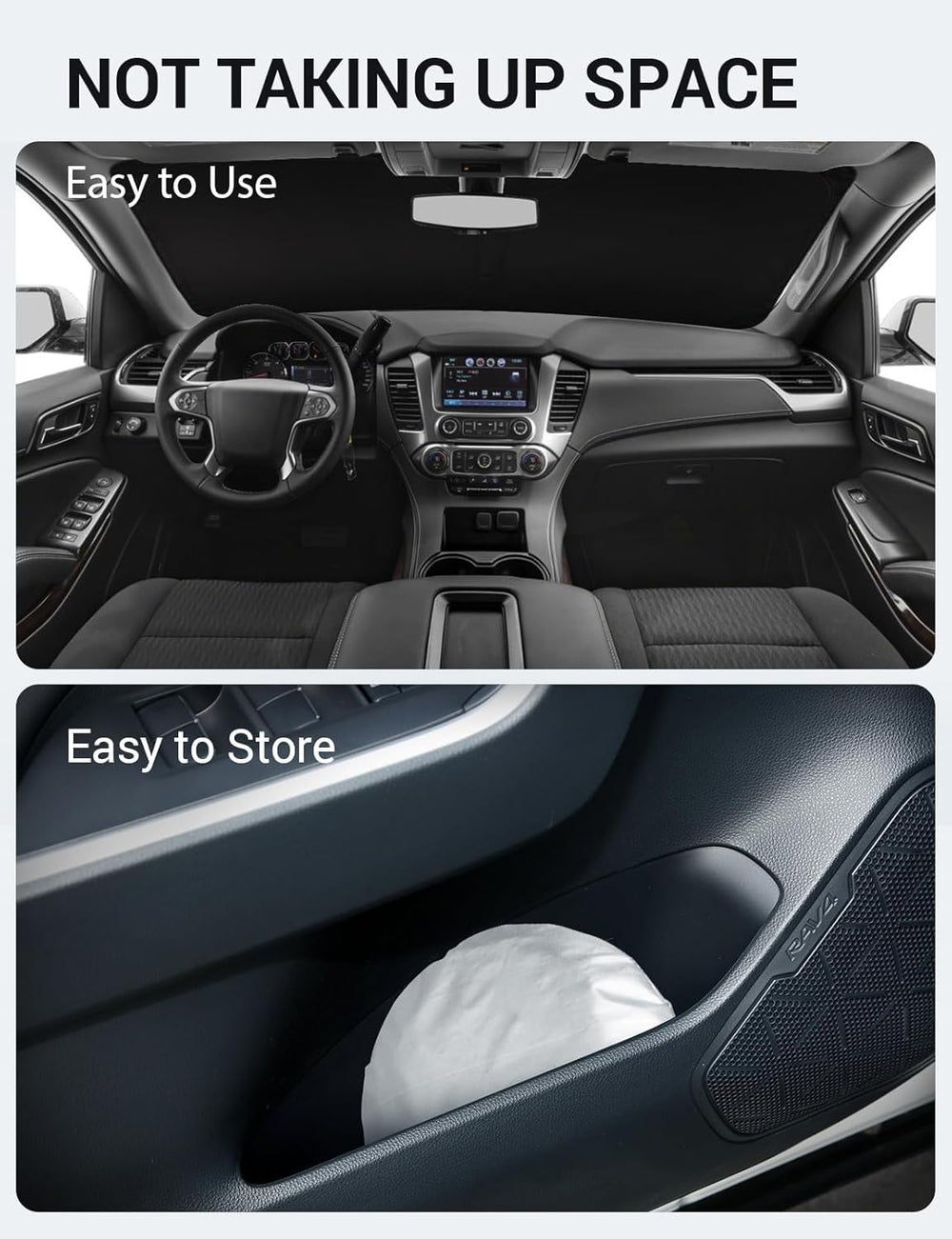Proadsy 2025 Upgrade Windshield Sun Shade Custom Fit 2015-2020 Chevrolet Suburban Foldable Front Sunshade Protector Sun Visor Blocks UV Rays Keep Car Cooler