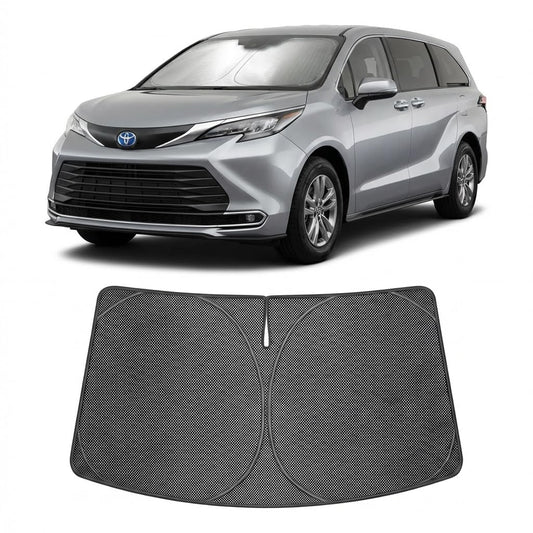 Proadsy Windshield Sun Shade Custom Fit Toyota Sienna 2021-2026 Ice Crystal Black Front Window Sunshade UV and Heat Blocker Foldable Visor Keeps Car Cooler for Summer Parking and Daily Use